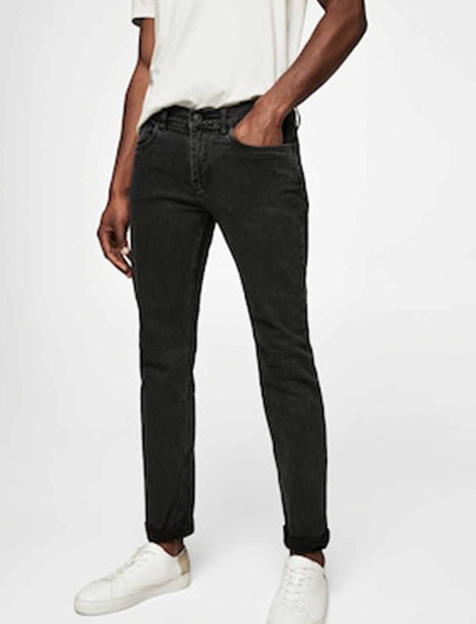 شلوار جین راسته مردانه - مانگو - زغالي  - 3