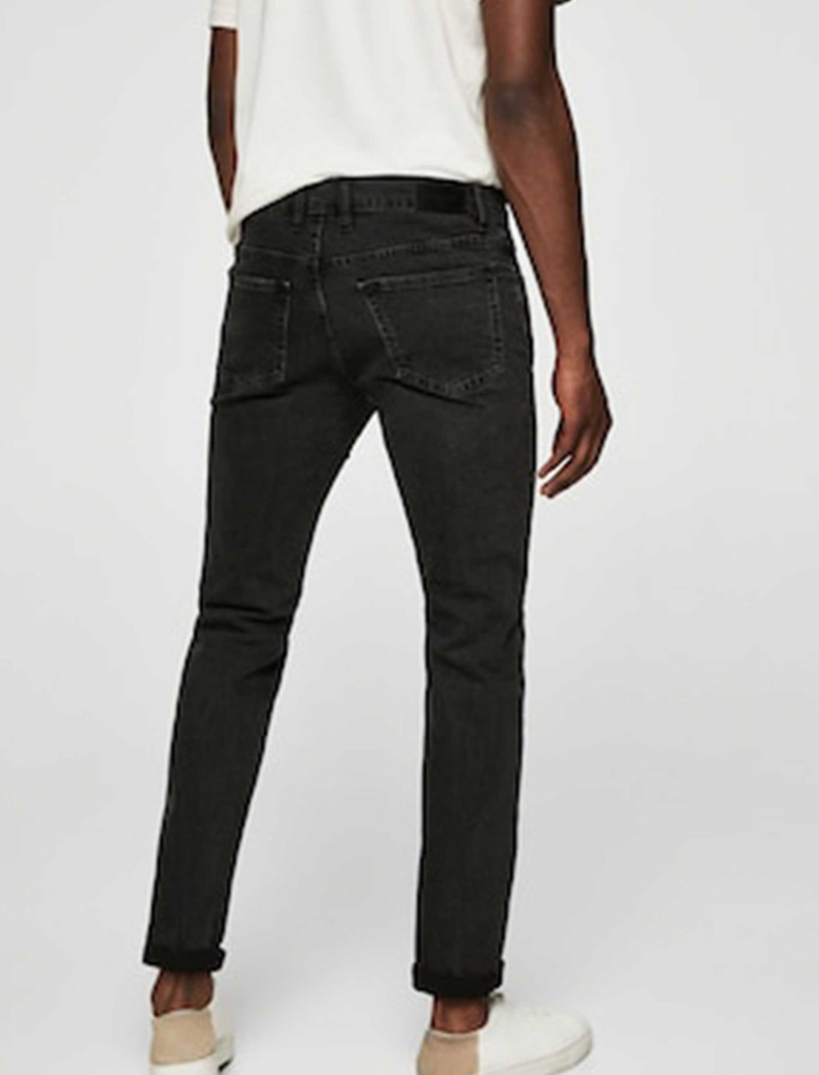 شلوار جین راسته مردانه - مانگو - زغالي  - 4