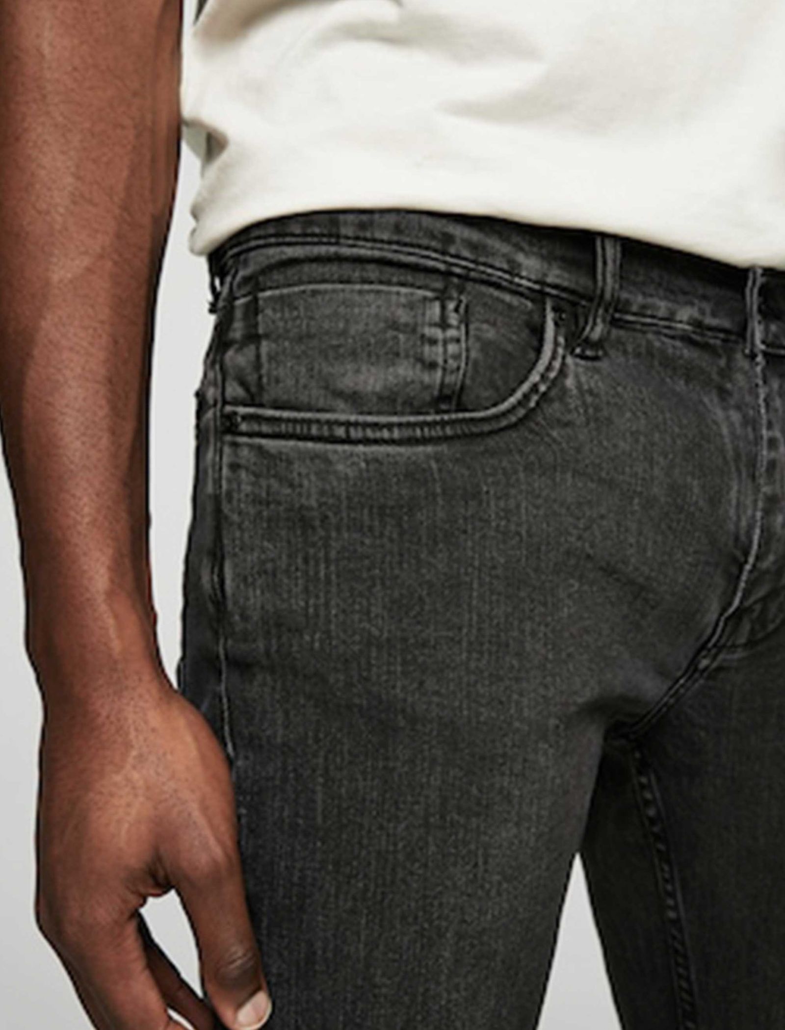 شلوار جین راسته مردانه - مانگو - زغالي  - 6