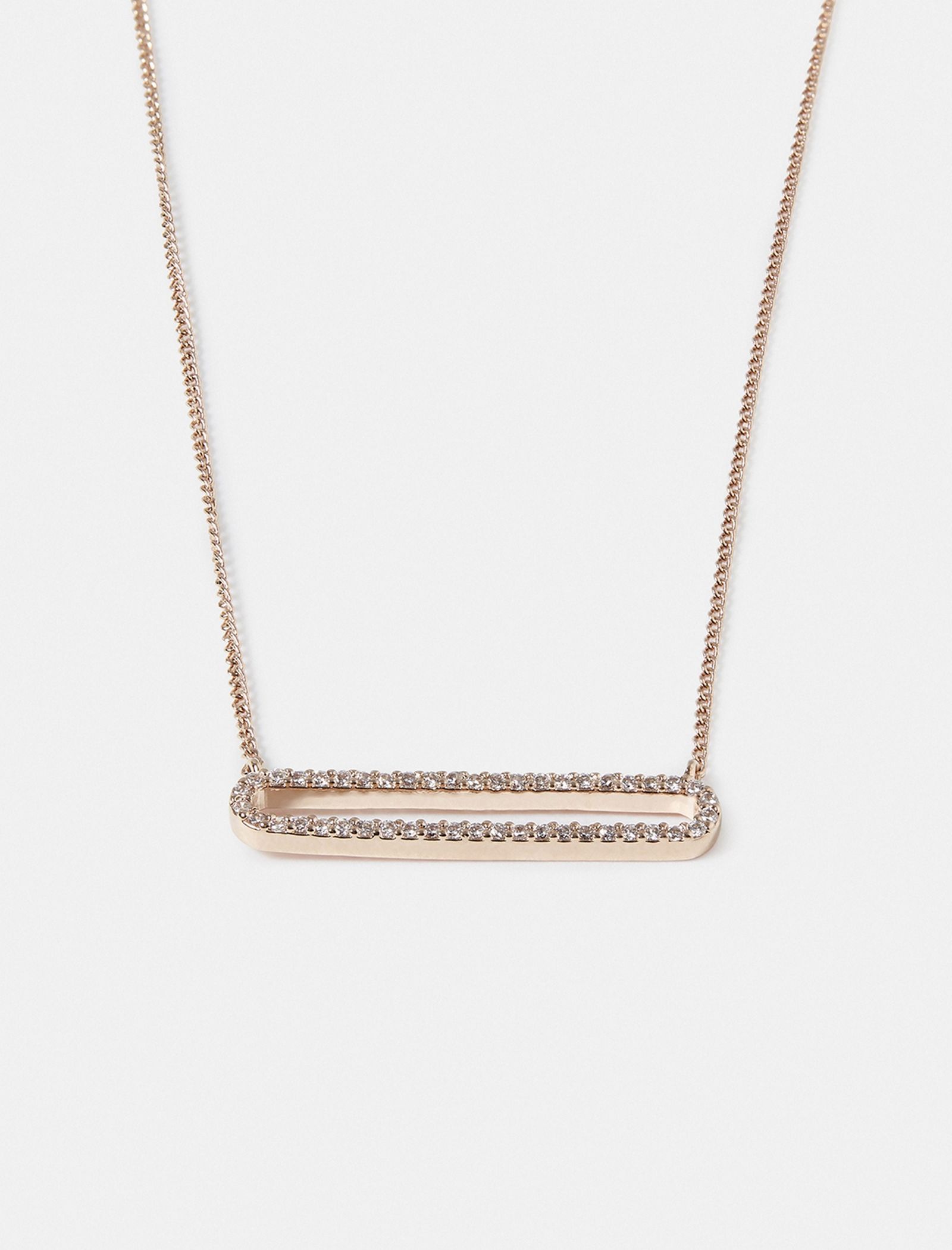 گردنبند برنجی آویز زنانه Diamante Oval - اکسسورایز تک سایز - طلايي - 4