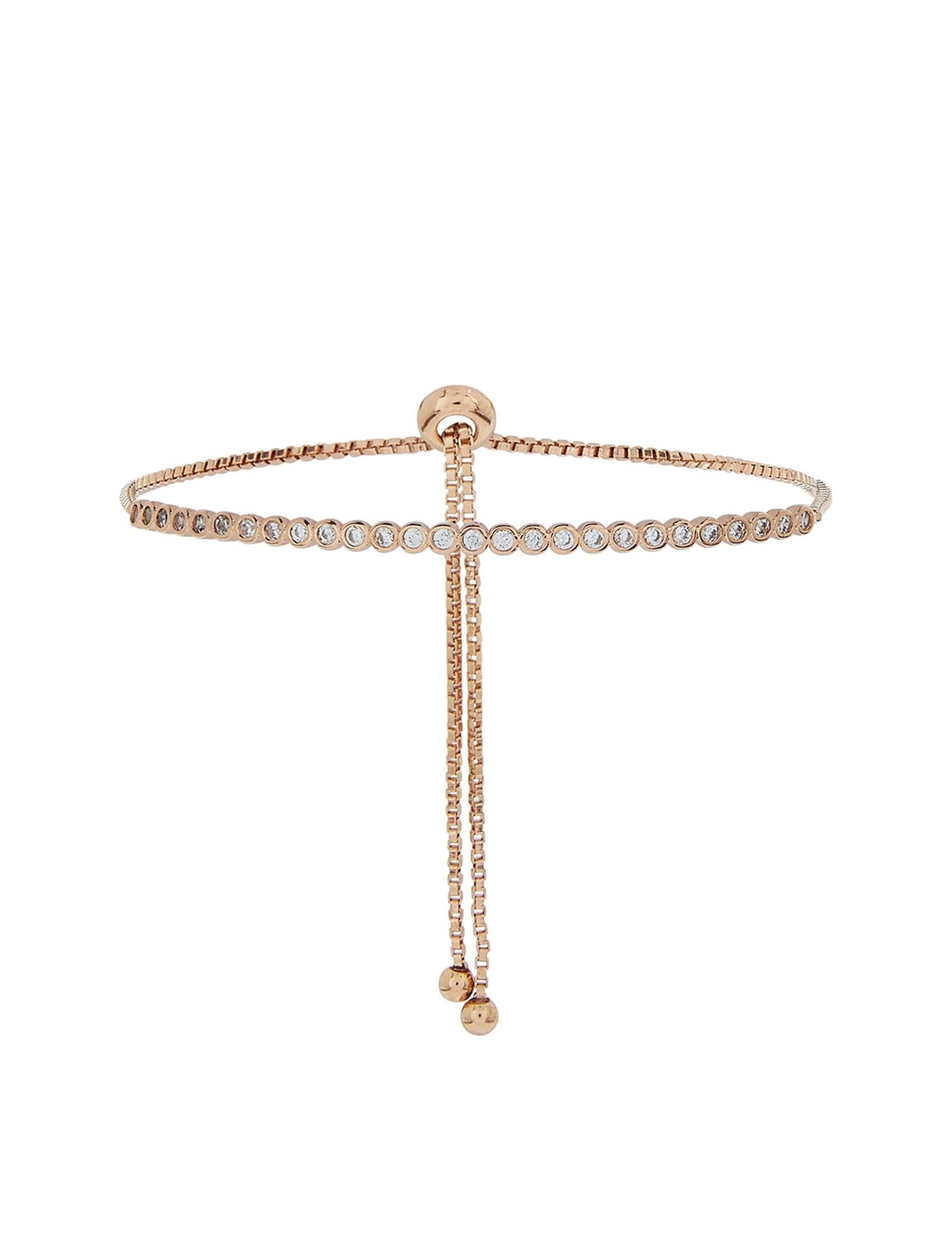 دستبند زنجیری زنانه Delicate Sparkle Bar - اکسسورایز تک سایز - رزگلد - 1