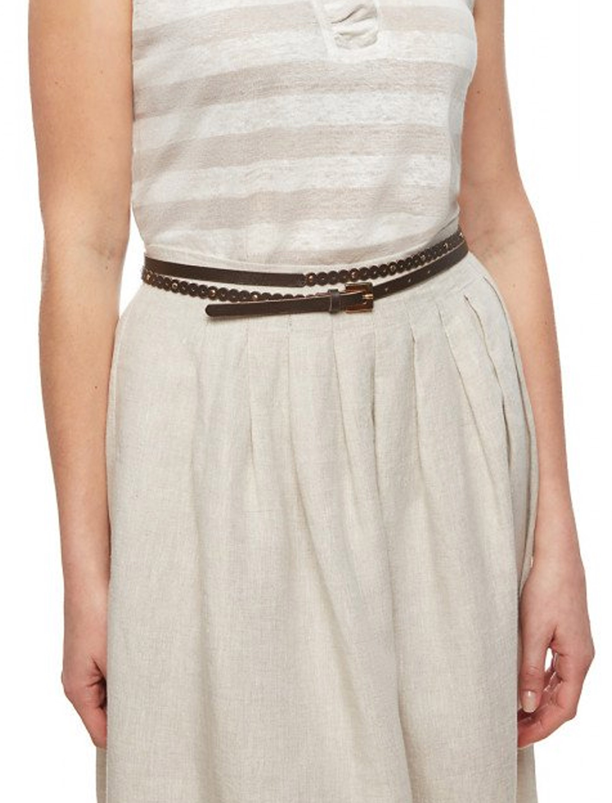 کمربند چرم باریک زنانه - استفانل