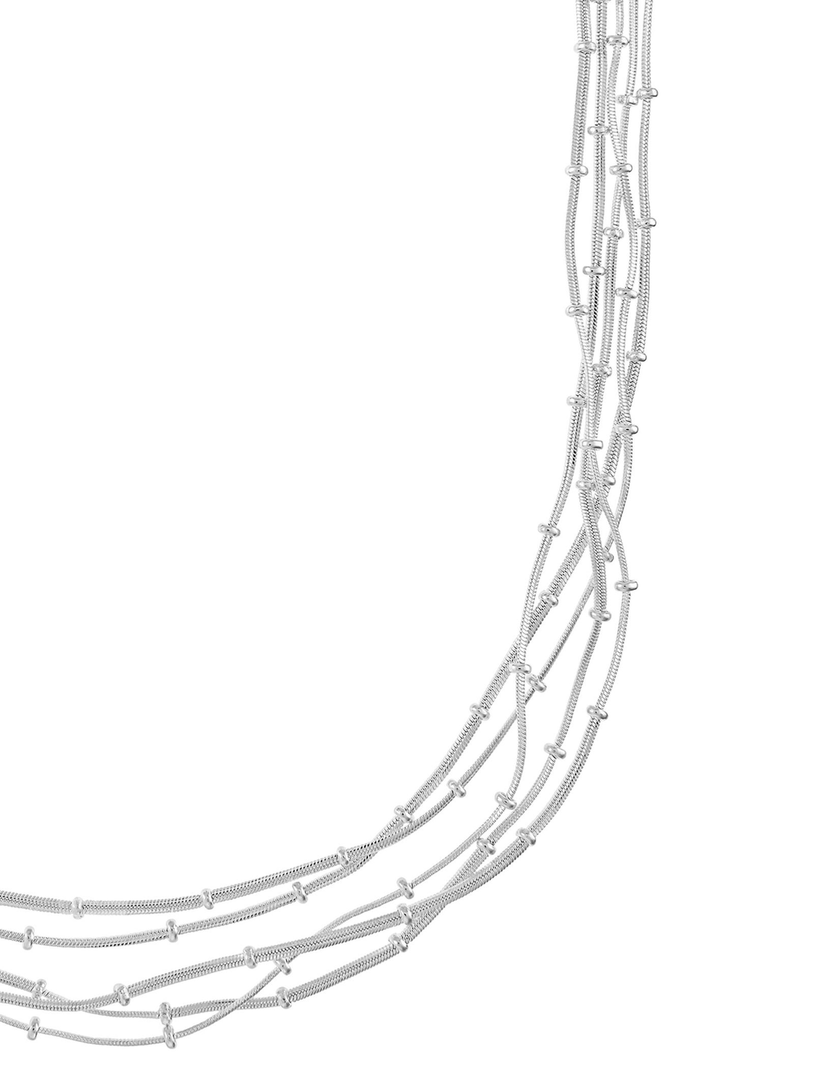 گردنبند زنجیری زنانه - اکسسورایز تک سایز - نقره اي - 3