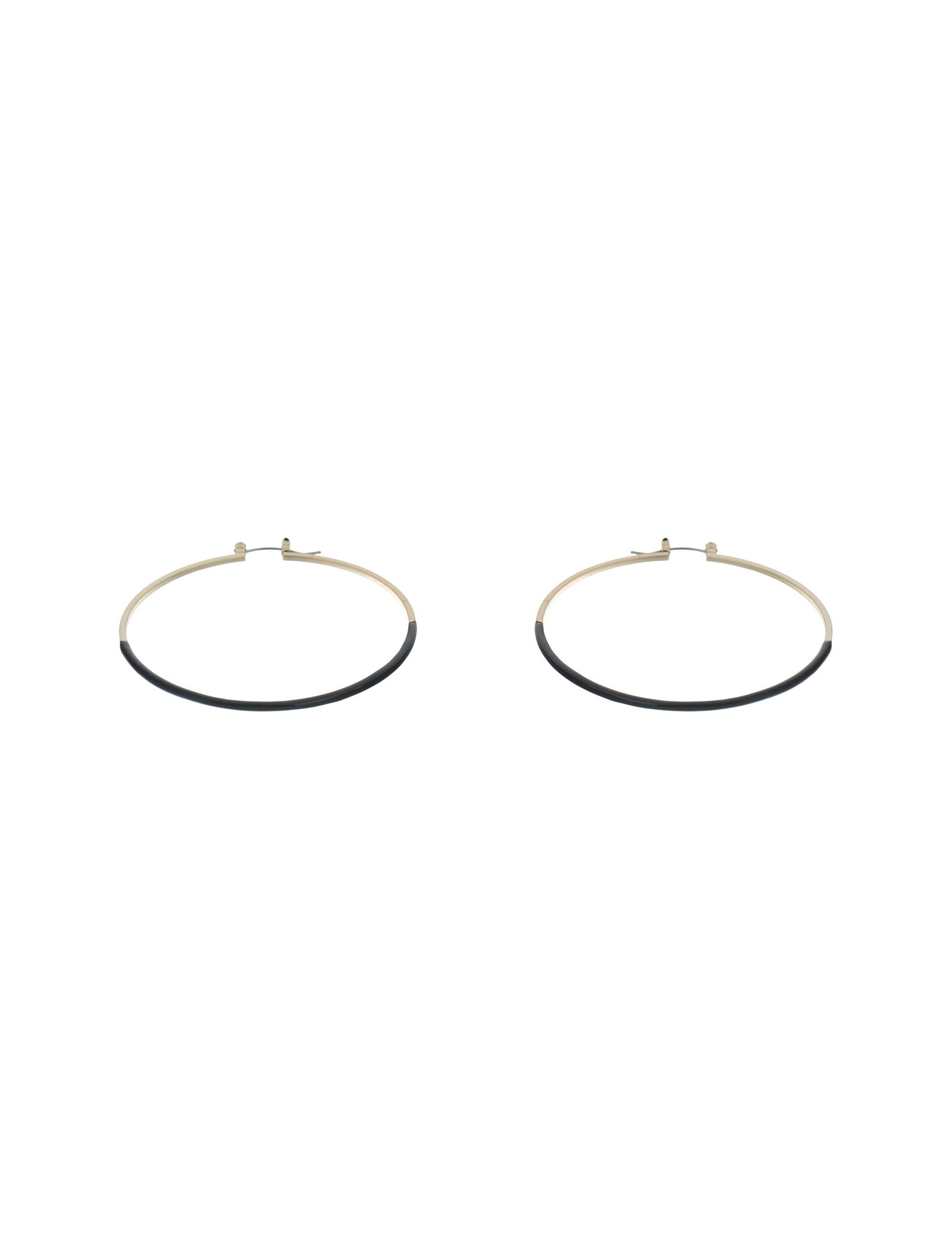 گوشواره استیل حلقه ای زنانه - اکسسورایز تک سایز - طلايي مشکي - 4