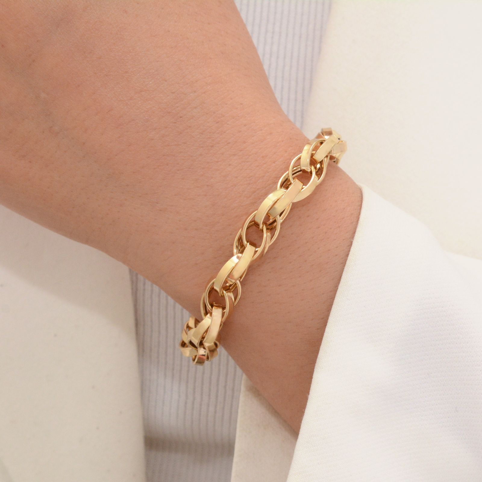 دستبند طلا 18 عیار زنانه طلای مستجابی مدل آذر کد 20 -  - 2