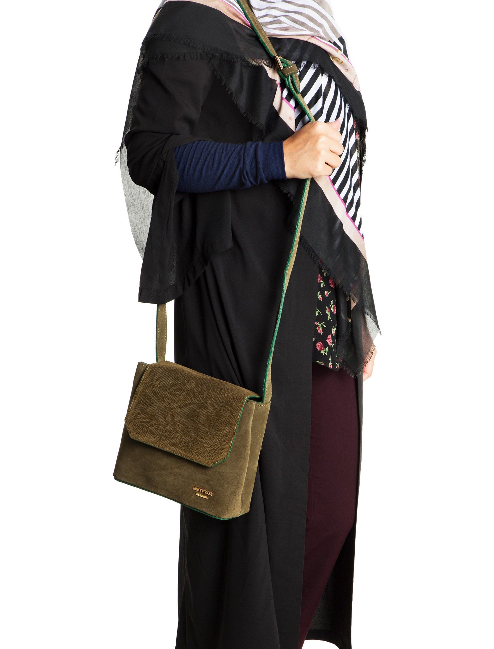 کیف دوشی چرم زنانه - برتونیکس - سبز - 3