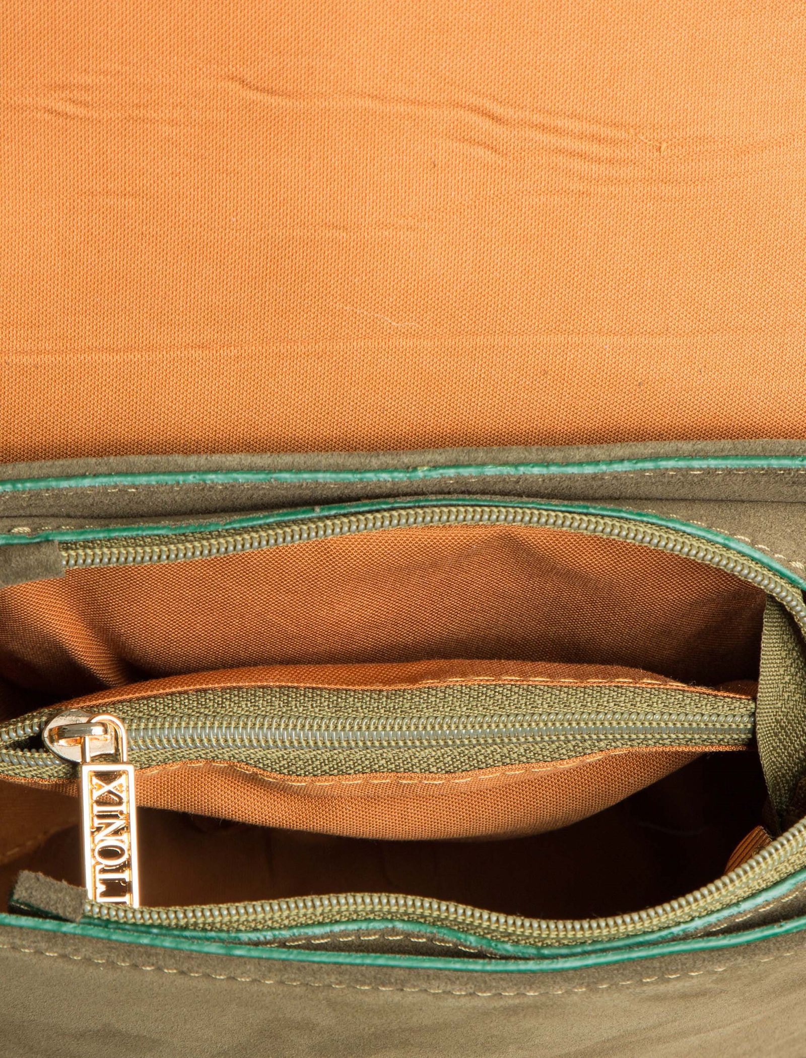 کیف دوشی چرم زنانه - برتونیکس - سبز - 8
