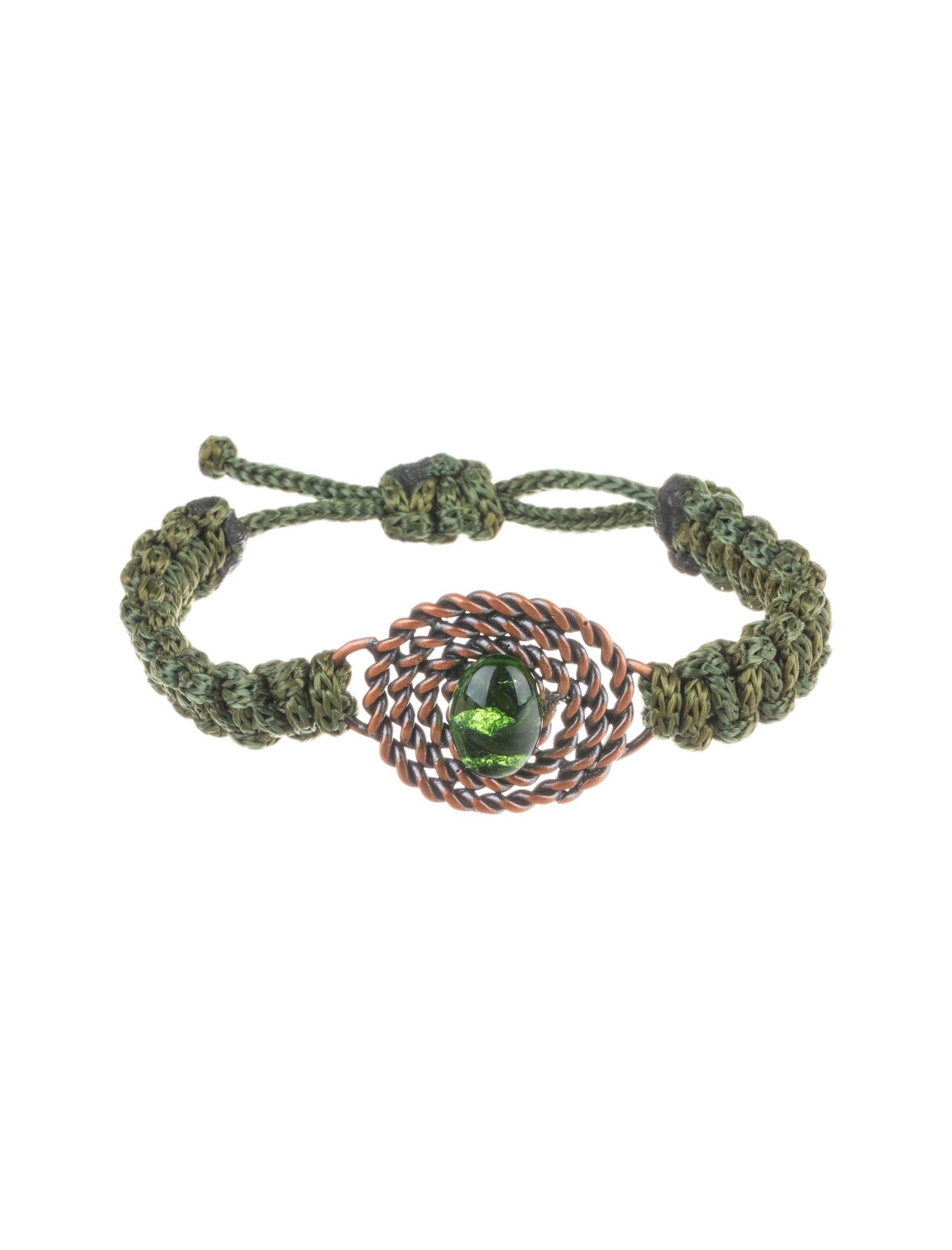دستبند بندی زنانه - زرمس تک سایز - سبز - 1