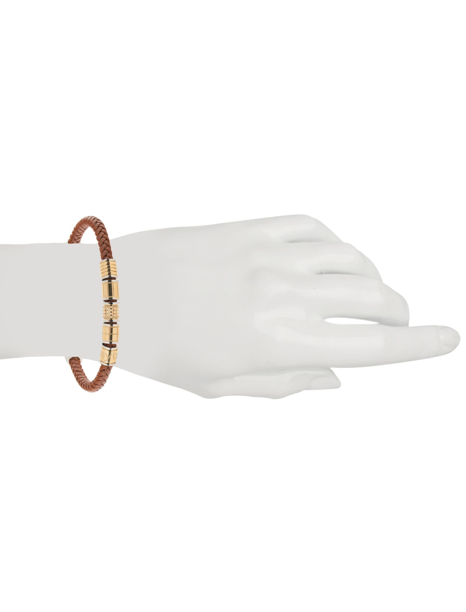 دستبند چرمی مردانه - برازوی - قهوه‌اي - 6