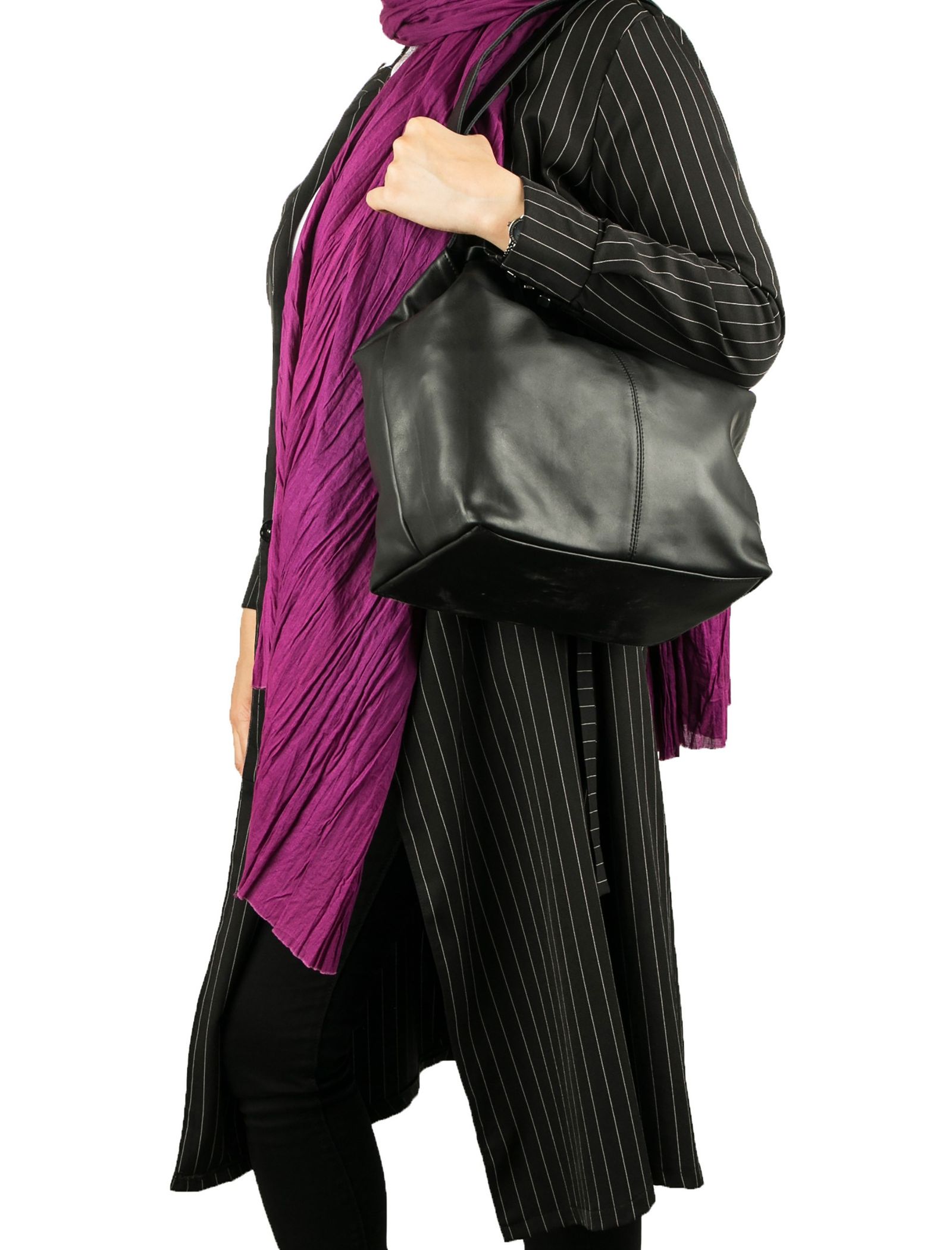 کیف دوشی چرم روزمره زنانه Helena - دنیلی تک سایز - مشکي - 7