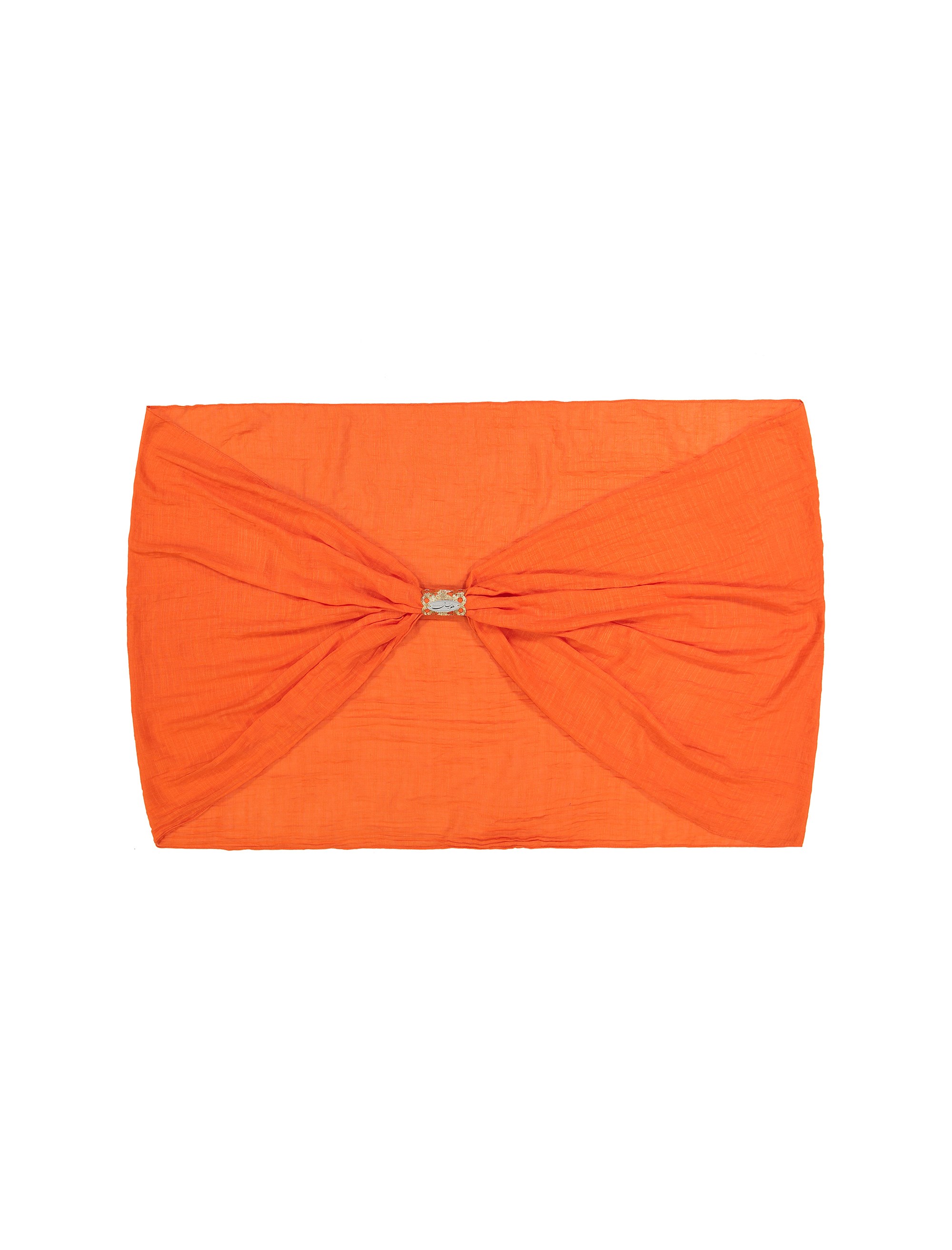 شال نخی ساده زنانه - هورشال تک سایز - نارنجي - 3