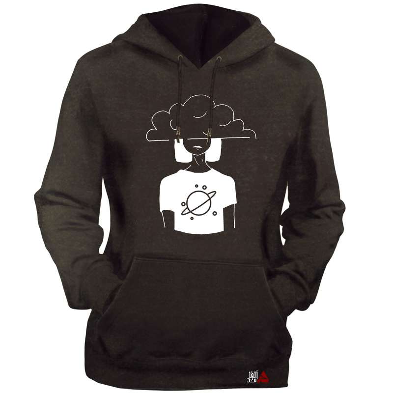 هودی زنانه مدل دختر و آسمان کد T15 رنگ نوک مدادی