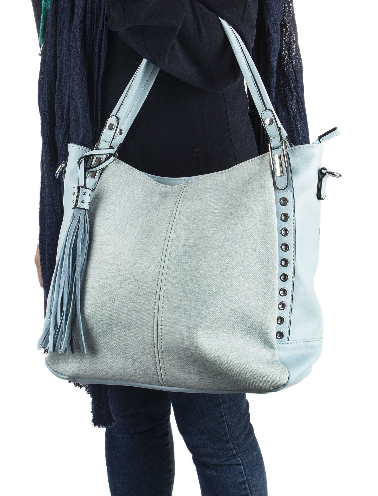 کیف دوشی روزمره زنانه - دادلین تک سایز - آبي روشن  - 3