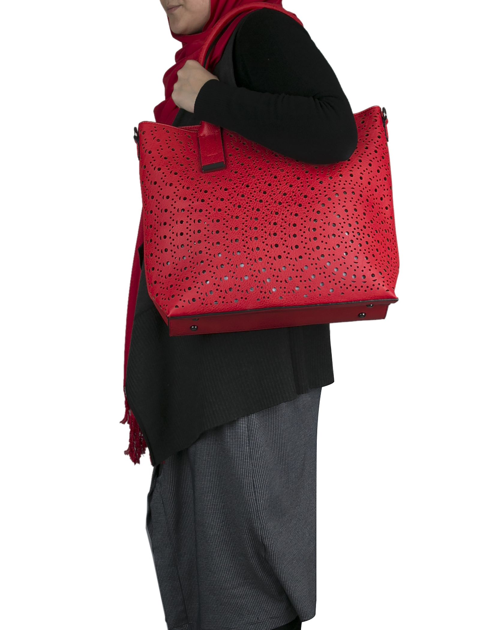 کیف دوشی روزمره زنانه - جانی اند جانی تک سایز - قرمز  - 3