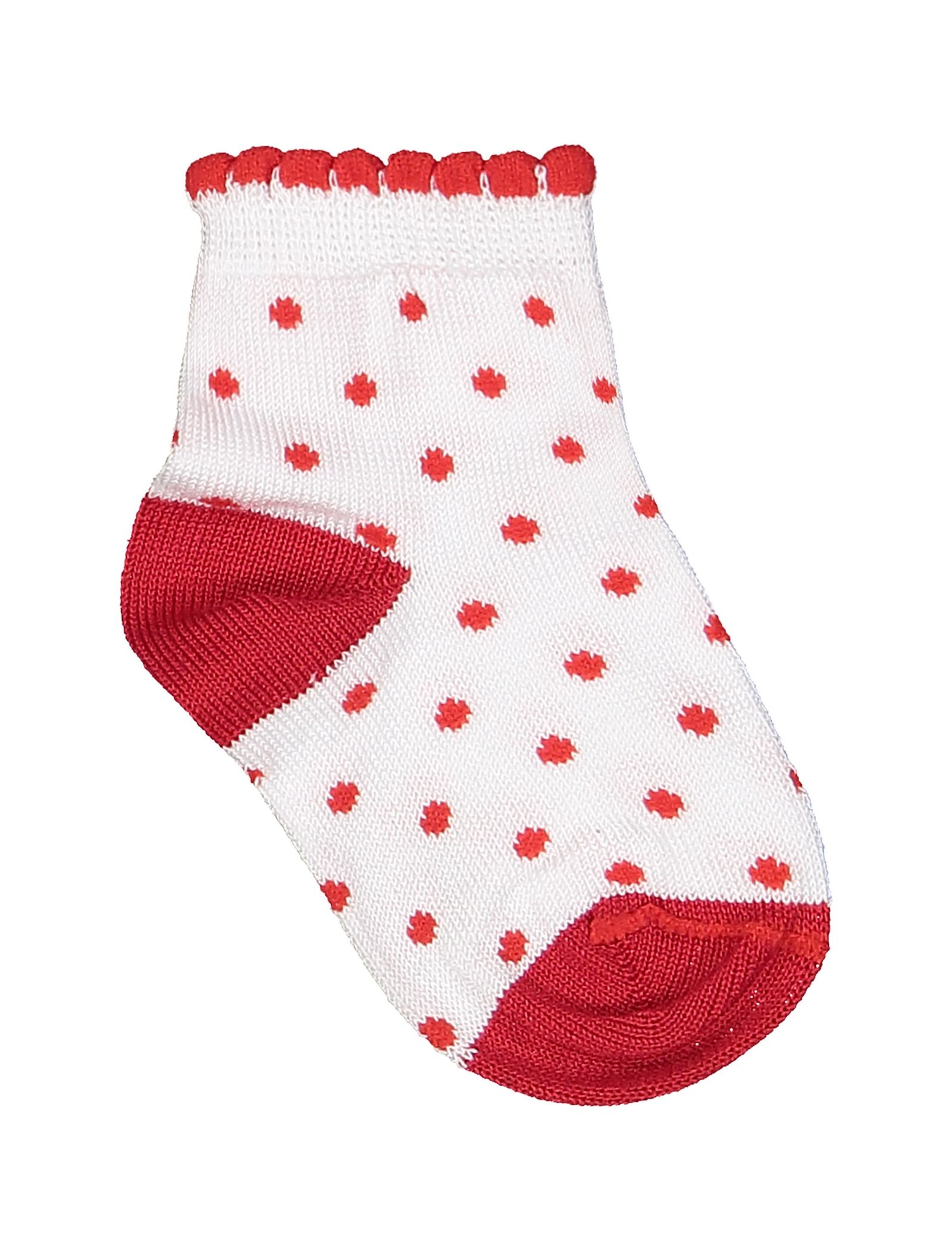 جوراب نخی طرح دار نوزادی دخترانه - ایدکس - سفيد و قرمز - 2