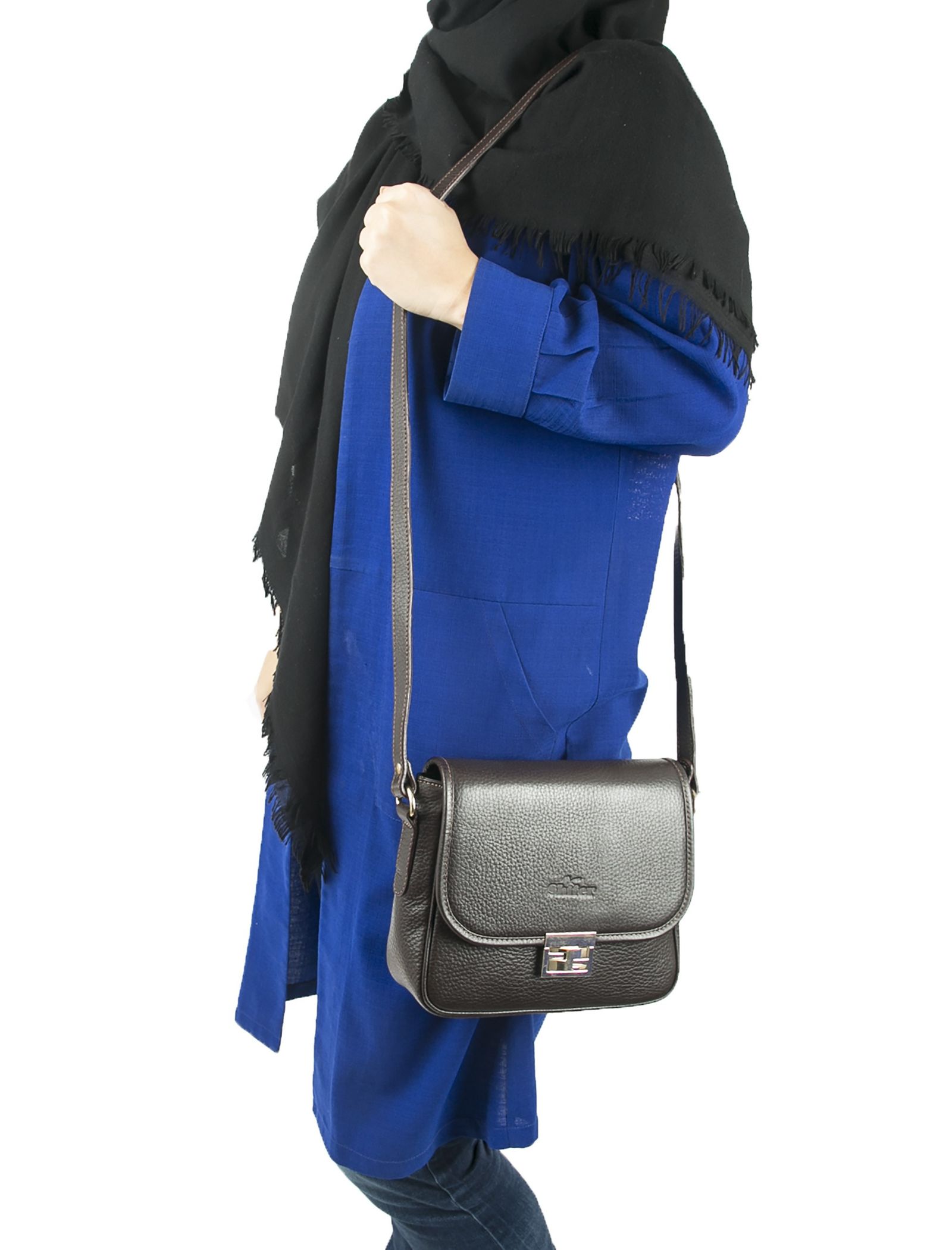 کیف دوشی چرم زنانه - شیفر تک سایز - قهوه اي - 3