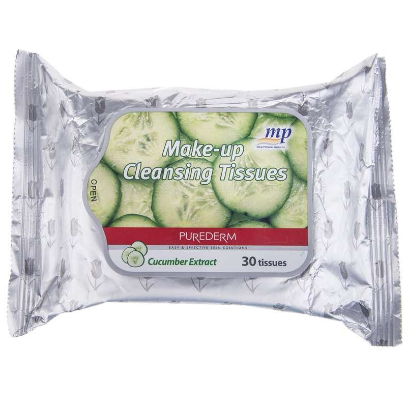 دستمال مرطوب پاک کننده آرایش پیوردرم مدل Cucumber Extract - بسته 30 عددی