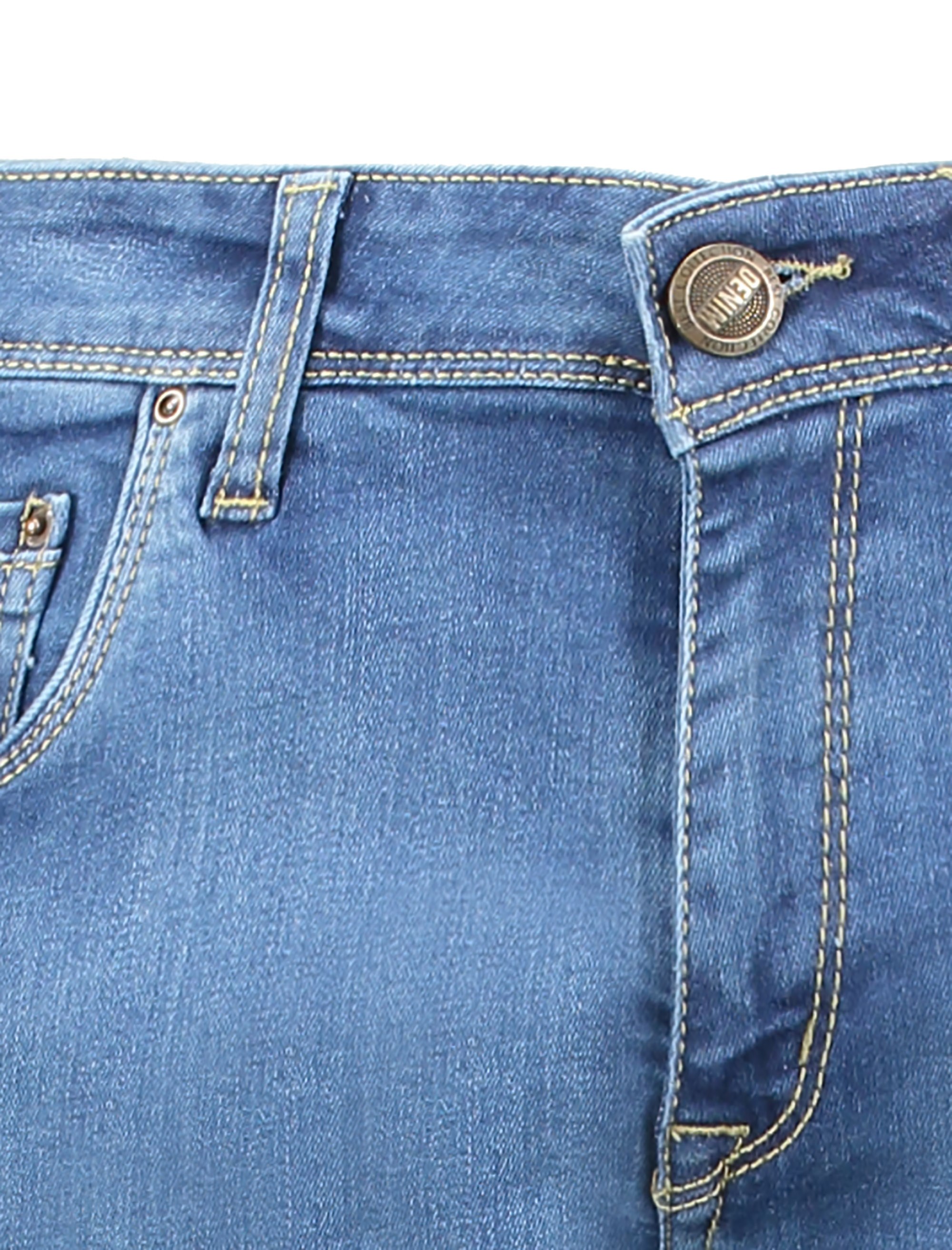 شلوار جین راسته مردانه - پاتن جامه - آبي - 5