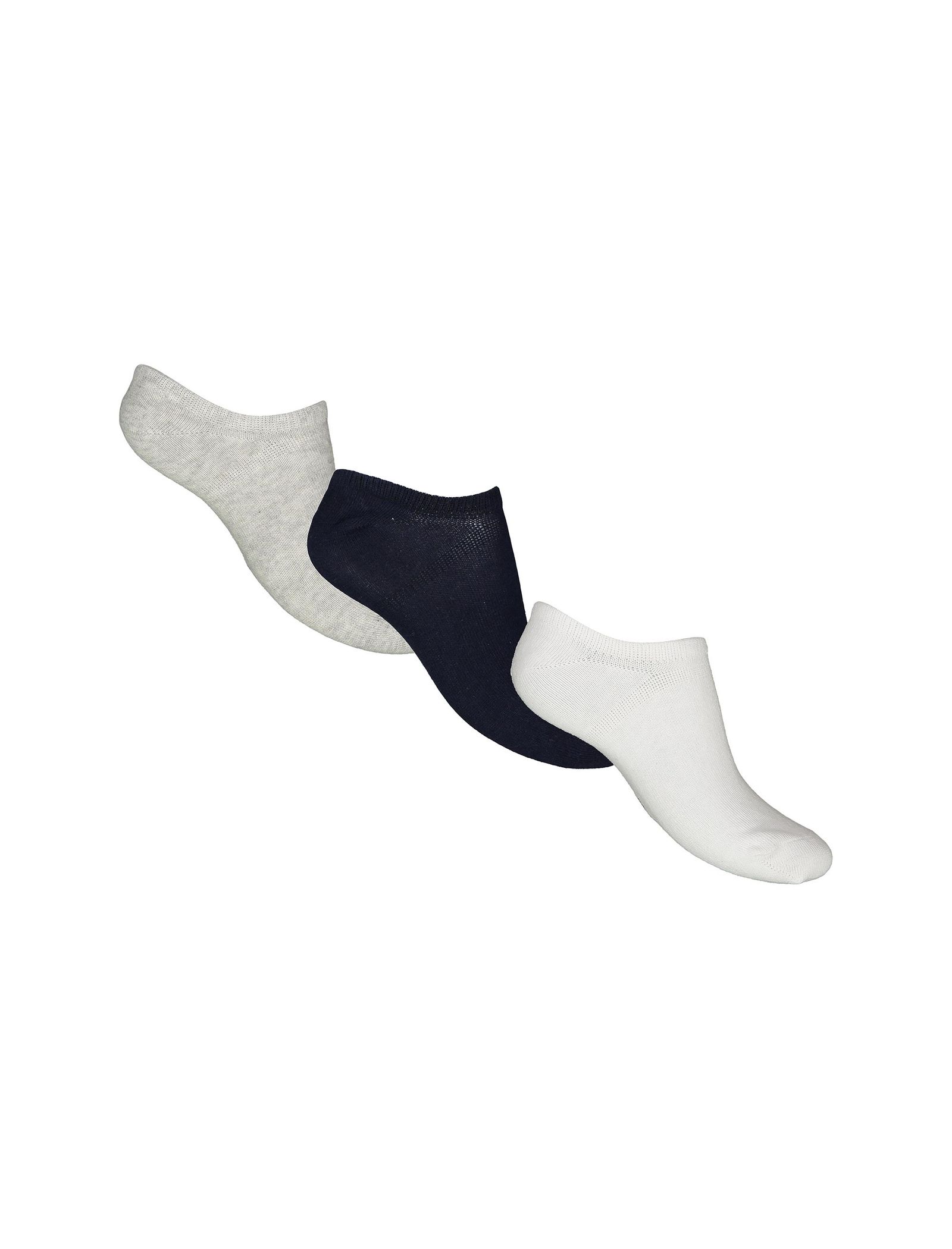 جوراب نخی بدون ساق بچگانه بسته 3 عددی - بلوکیدز - سفيد/طوسي/سرمه اي - 1