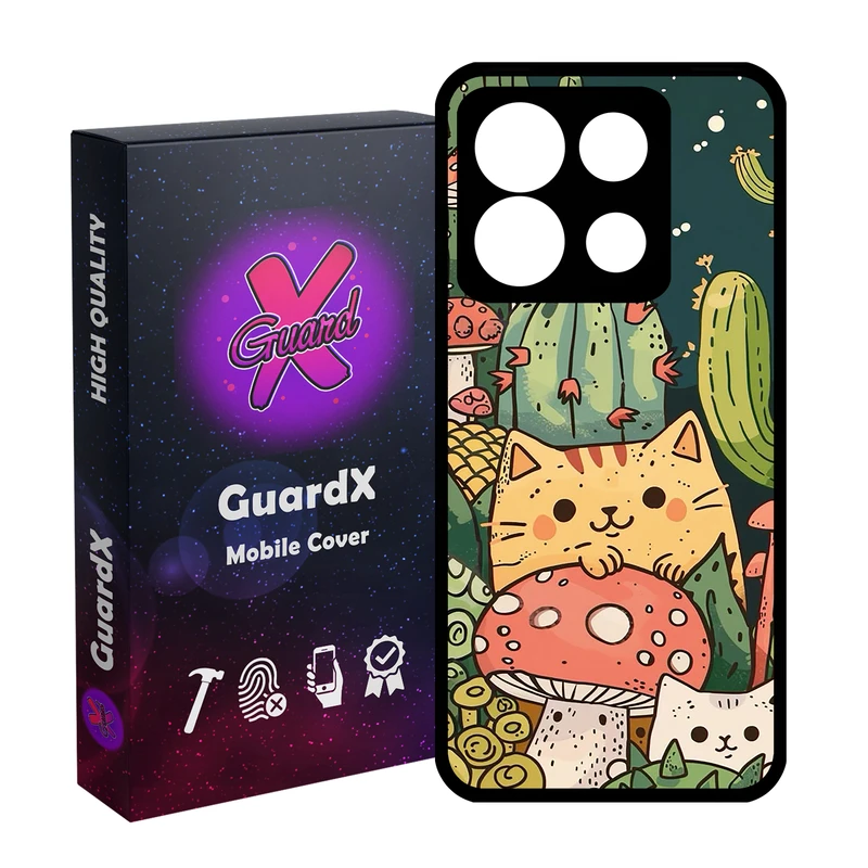 کاور گارد ایکس طرح گربه مدل Glass10782 مناسب برای گوشی موبایل شیائومی Poco X6 5G / Note 13 Pro 5G