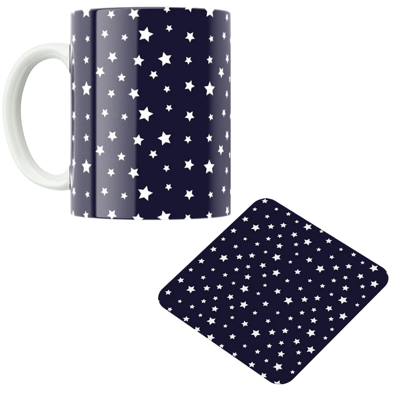 ماگ پاد آفرین مدل پر ستاره کد DKC528 به همراه زیر لیوانی