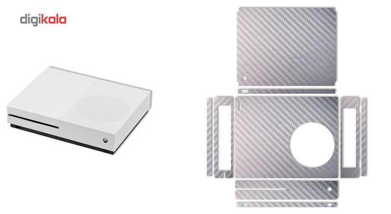 برچسب ماهوت مدلSilver Carbon-fiber Texture مناسب برای کنسول بازی Xbox One S
