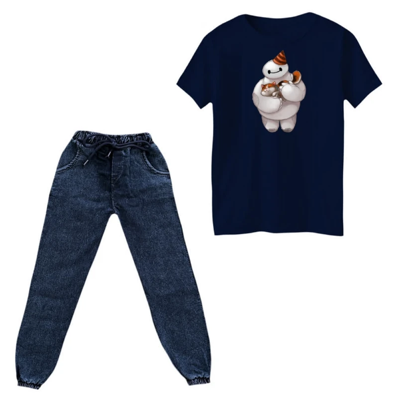 ست تی‌شرت و شلوار دخترانه مدل بیمکس کد 3