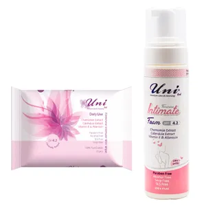 فوم بهداشتی بانوان یونی لد مدل روزانه Daily Use حجم 200 میلی لیتر به همراه دستمال مرطوب بهداشتی روزانه 