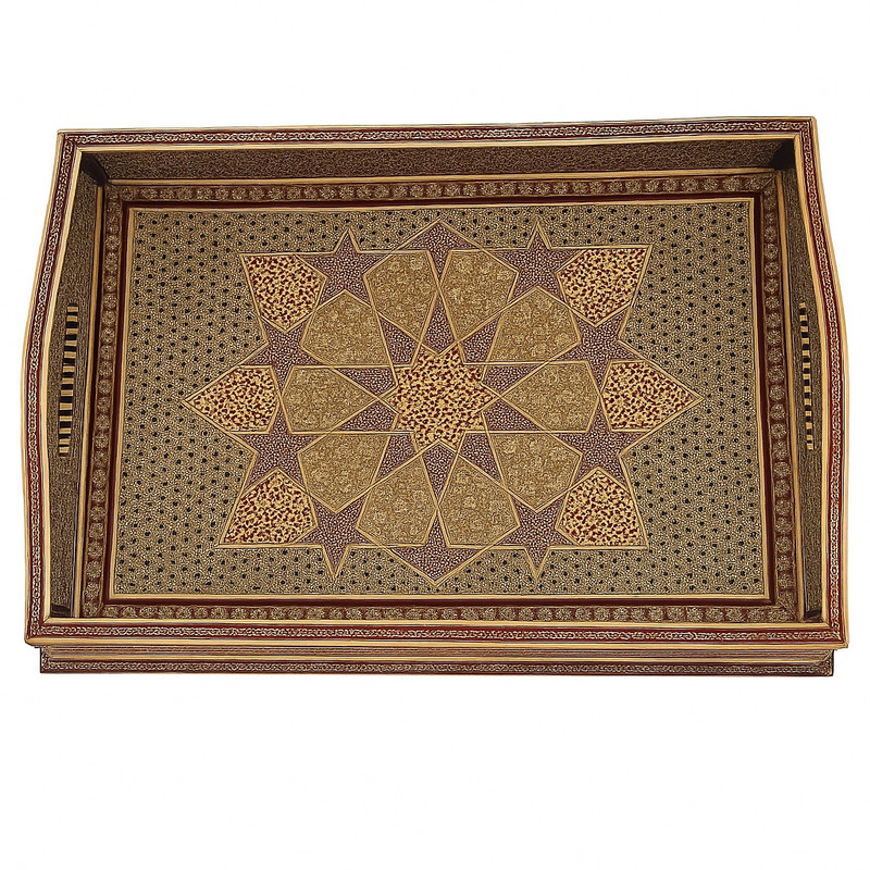 سینی خاتم کاری چوبی مدل G4