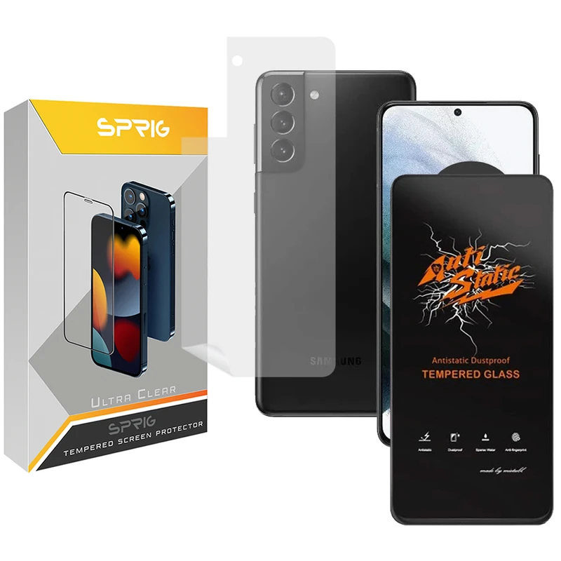 محافظ پشت گوشی اسپریگ مدل ANT-SP مناسب برای گوشی موبایل سامسونگ Galaxy S21 Fe به همراه محافظ صفحه نمایش