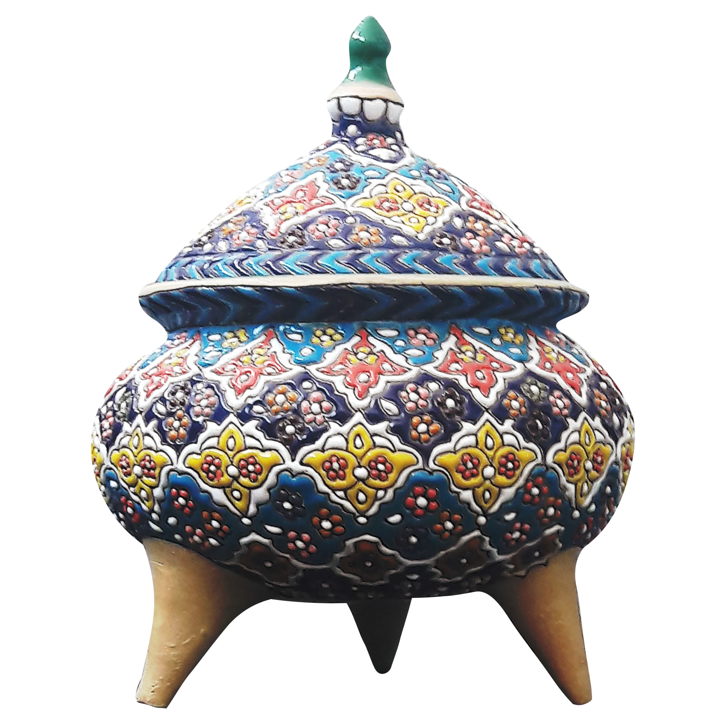 شکلات خوری مینا کاری سفالی کد P3