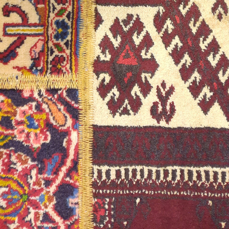 کلاژ فرش دستبافت سه متری مدل چهل تکه کد N.K.P.CO.C9