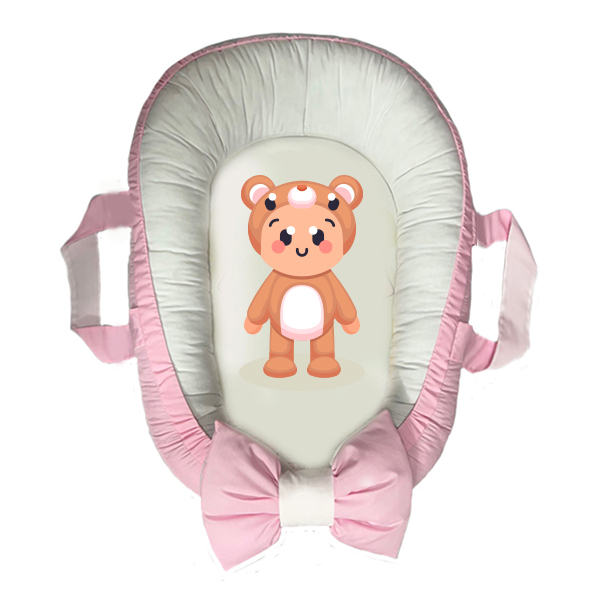 سرویس خواب سه تکه نوزاد مدل گارد محافظ دار طرح خرسی کد 0045