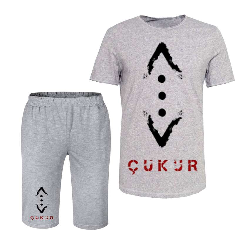 ست تی شرت آستین کوتاه  و شلوارک مردانه مدل CUCUR کد F195