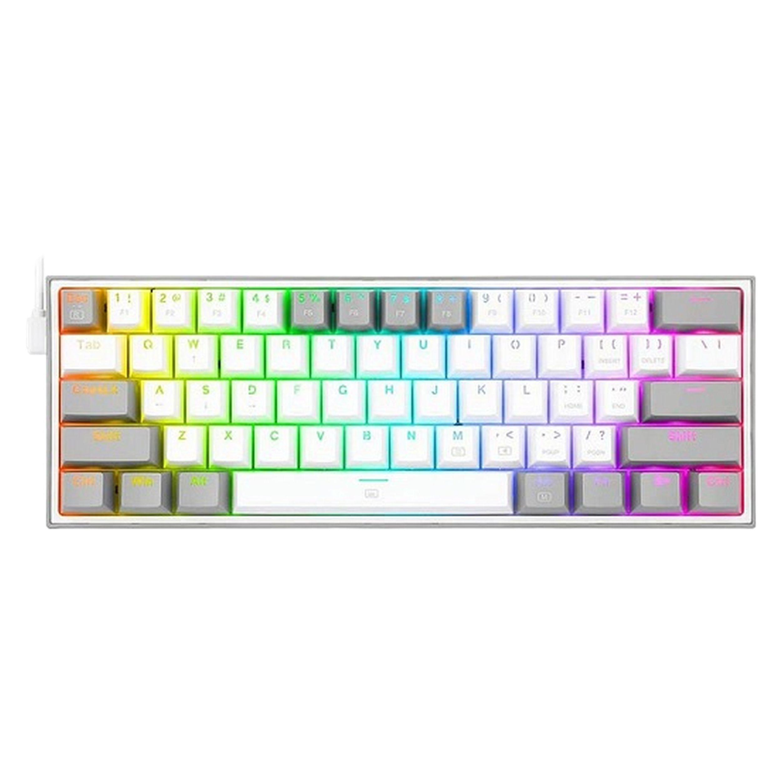 کیبورد مخصوص بازی ردراگون مدل FIZZ K617 WHITE/GREY