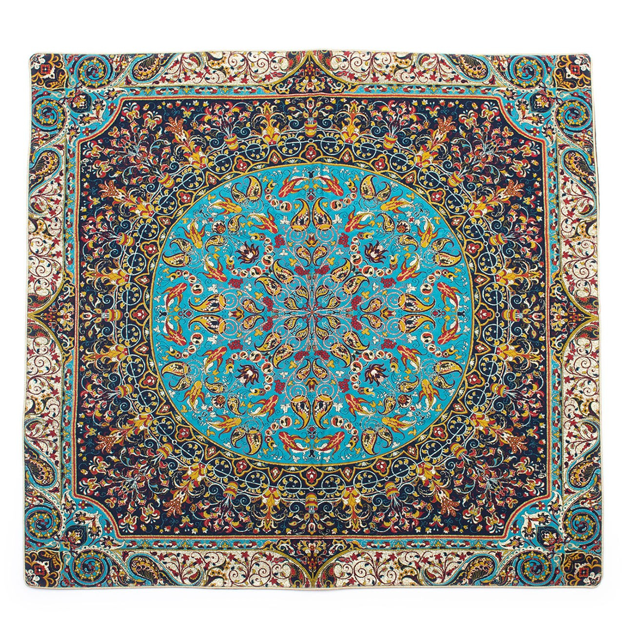 رومیزی ترمه کارگاه رستا طرح 104-14-8 سایز 100 × 100