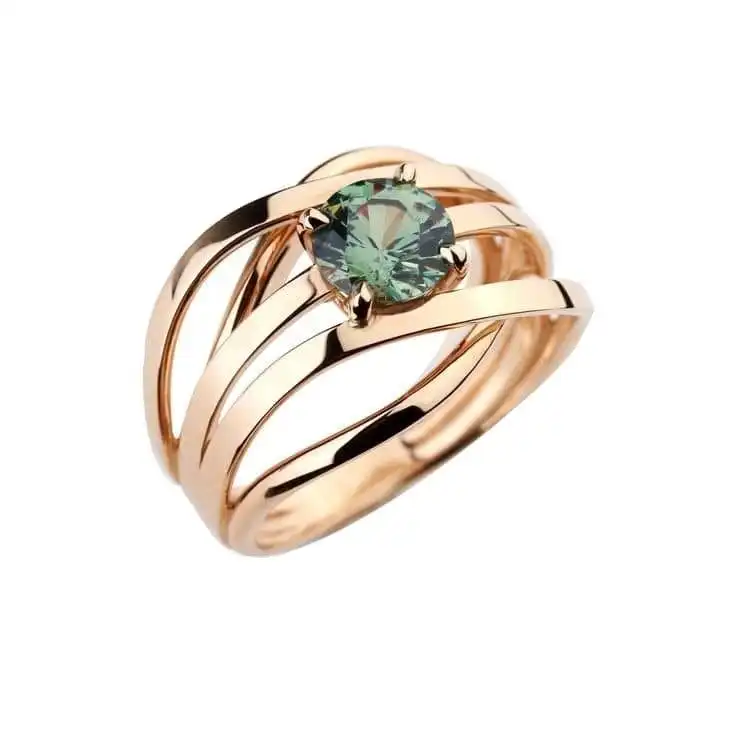 انگشتر طلا 18 عیار زنانه آراقیراتیس مدل 08 طرح تک سنگ کد Ara069