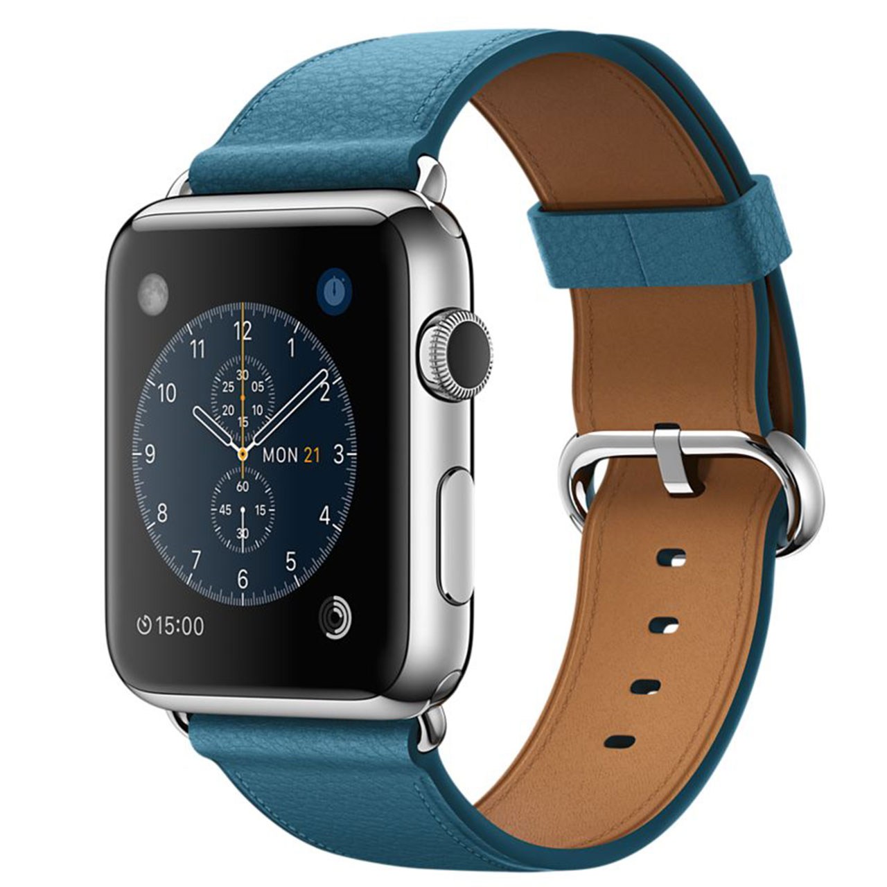 ساعت مچی هوشمند اپل واچ مدل 42mm Steel Case With Marine Blue Leather Band