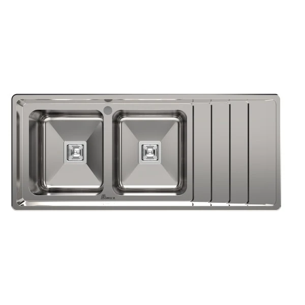 سینک ظرفشویی استیل توکار دو لگنه بیمکث مدل 4400