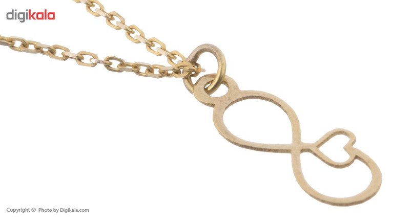 آویز ساعت طلا 18 عیار زنانه زرمان مدل MW0232 طرح بینهایت و قلب