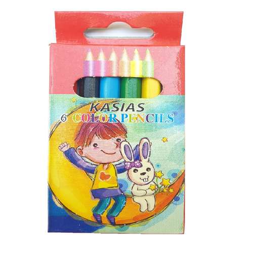 مداد رنگی ۶ رنگ کاسیاس مدل فانتزی