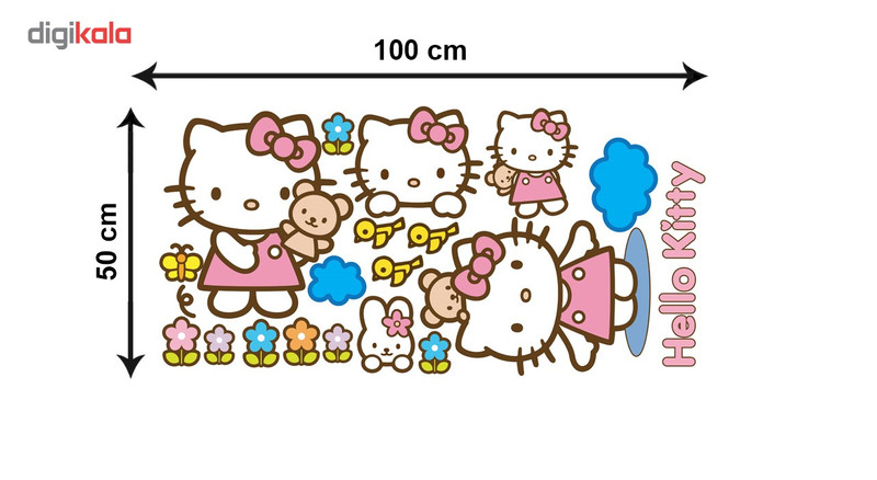 استیکر دیواری ژیوار طرح هلو کیتی