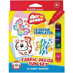 ماژیک پارچه 10 رنگ اریک کراوزه مدل Fabric Decor Fun Set