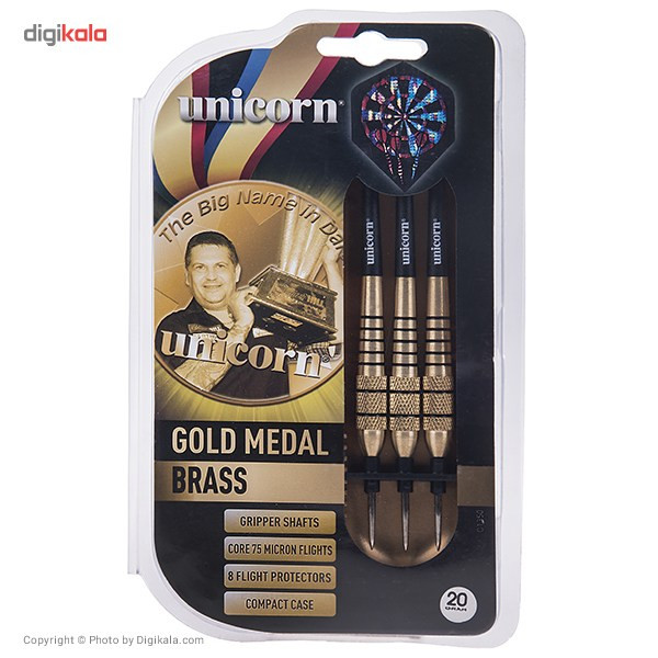 دارت یدک یونیکورن مدل Garry Anderson Gold Medal Brass 20 Gram بسته 3 عددی