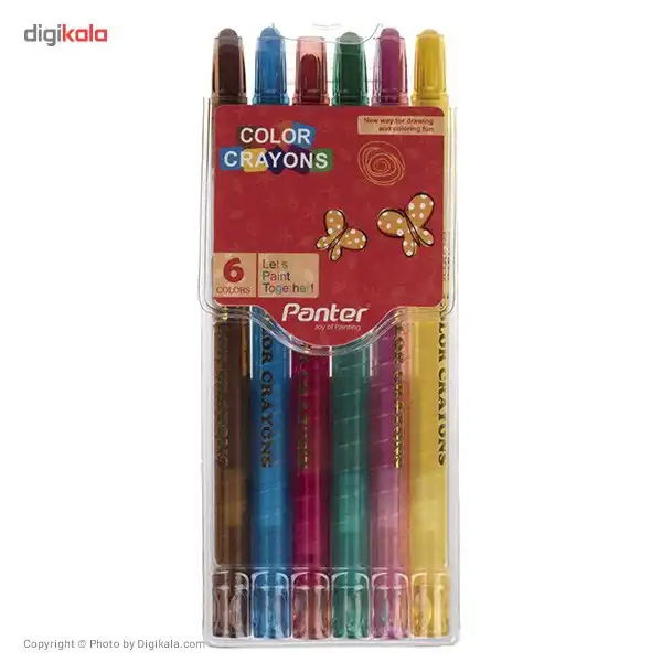 مداد شمعی 6 رنگ پنتر مدل Color