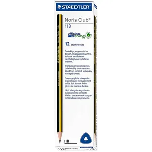 مداد مشکی استدلر مدل Noris Club HB-118 بسته 12 عددی