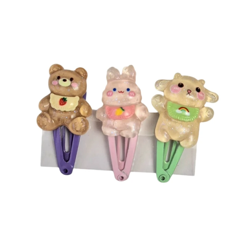 گیره مو دخترانه مدل تق تقی آبنباتی بسته 3 عددی