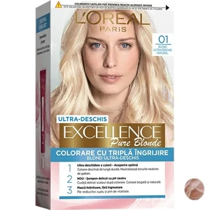 کیت رنگ مو لورآل سری Excellence شماره 01 حجم 48 میلی لیتر رنگ بلوند طلایی