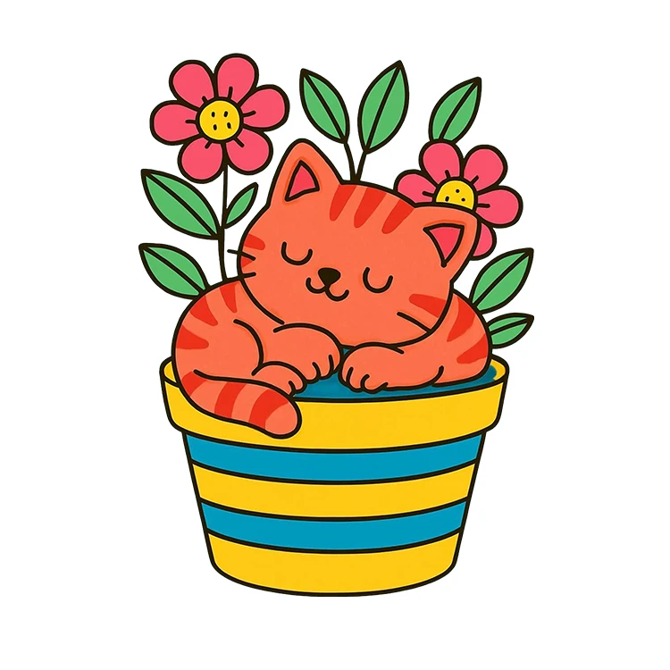 استیکر پارچه و لباس پاد آفرین مدل کارتونی طرح گربه کیوت فانتزی کد S3642