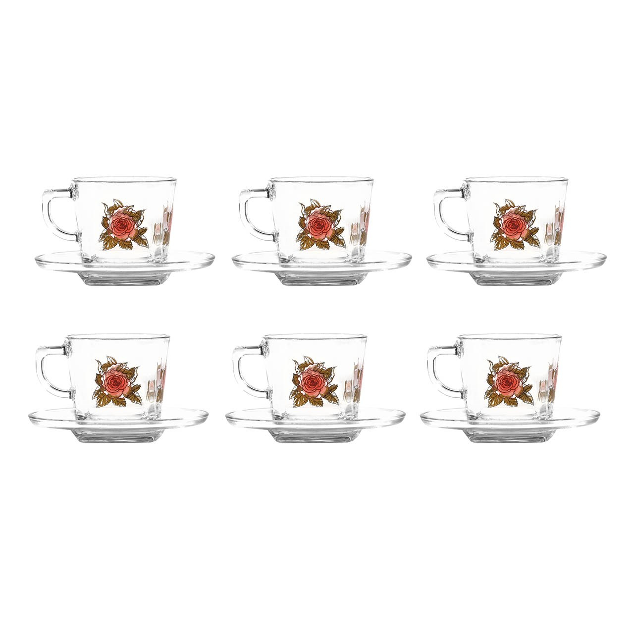 ست فنجان و نعلبکی پاشاباغچه مدل Roses کد 95307 بسته 6 عددی
